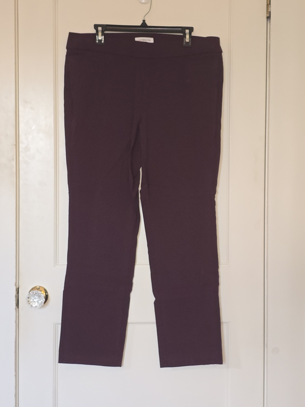 Liz Claiborne Lisa Straight-Leg Stretch Dress Pants in Plum 16